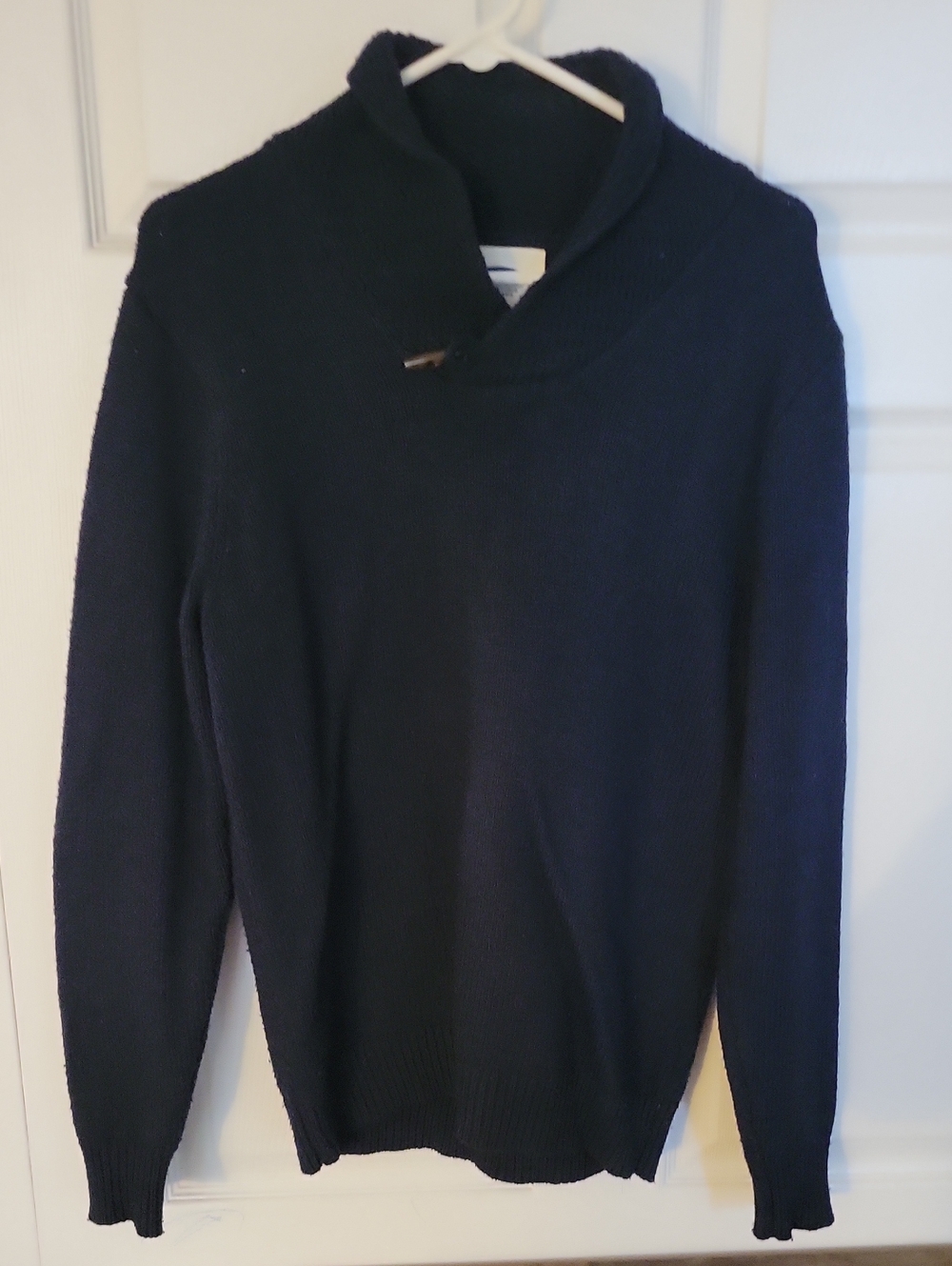 Old Navy Men's Navy V-Neck Shawl Collar Sweater